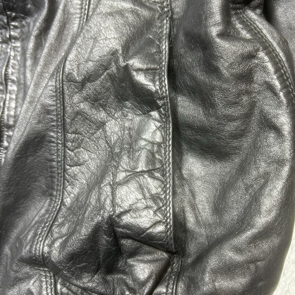 Vintage Wilsons Black Leather Bomber Jacket Men's Size 36 Classic Moto *SPOTS - Picture 8 of 16